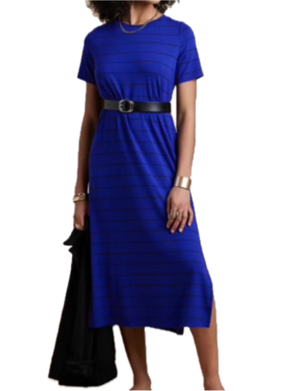 Banana Republic Factory Cobalt Blue Striped Midi Dress